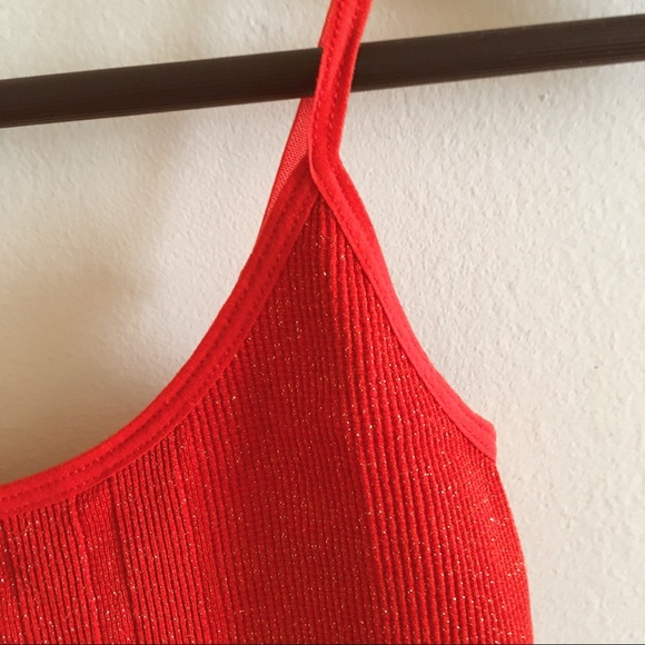 Free People Intimately Red Gold Sparkle Cami Tank - Picture 3 of 6